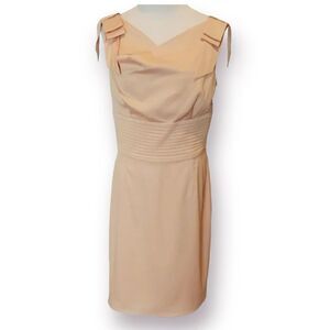Antonio Melani Santa Fe Maurine Pleated Waist Bow Mini Dress Phoenix Sand Nude 8